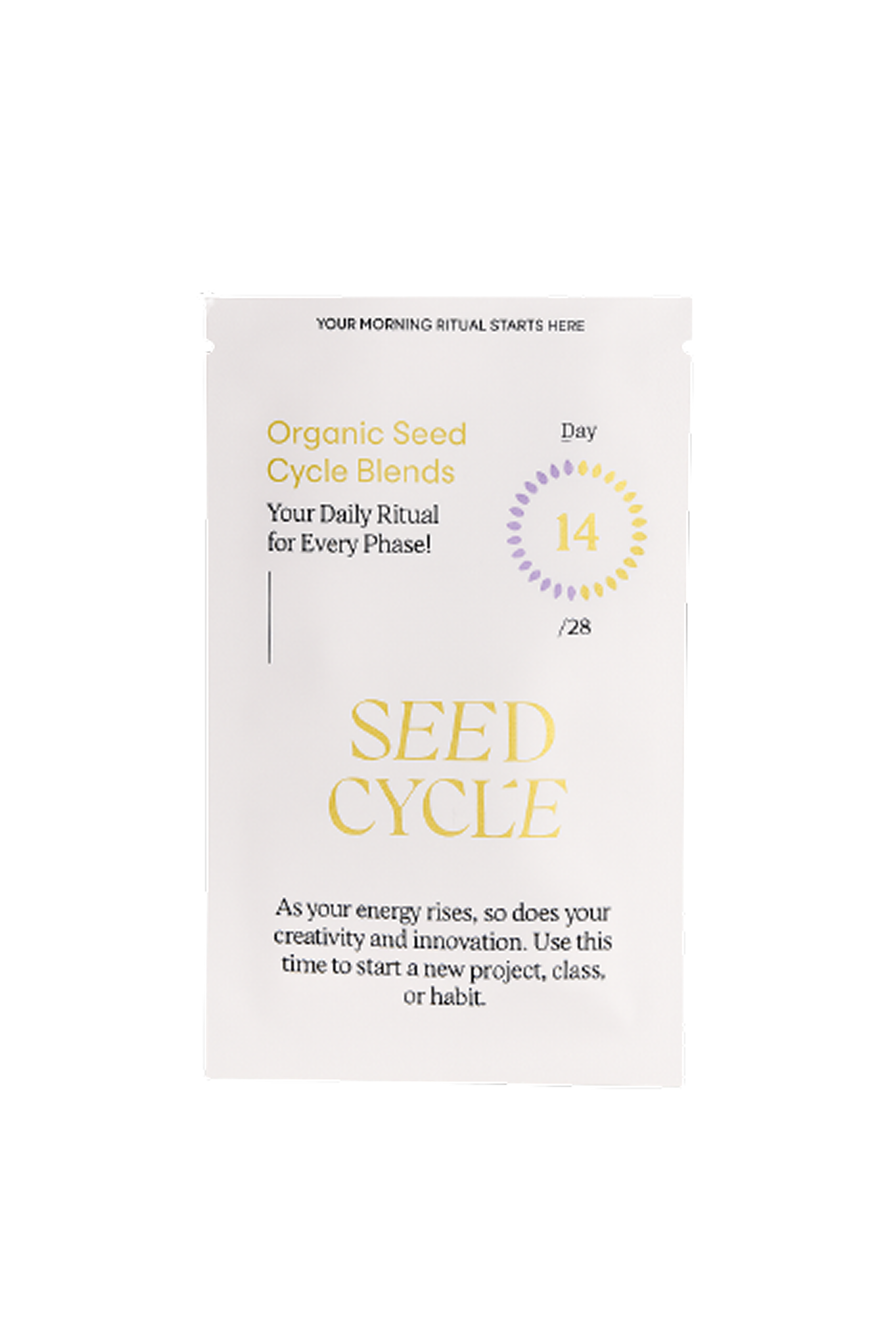 Seed Cycle Kit packaging – eco-friendly recyclable box containing 28-day supply of organic seed blends for natural hormone balance and PMS relief