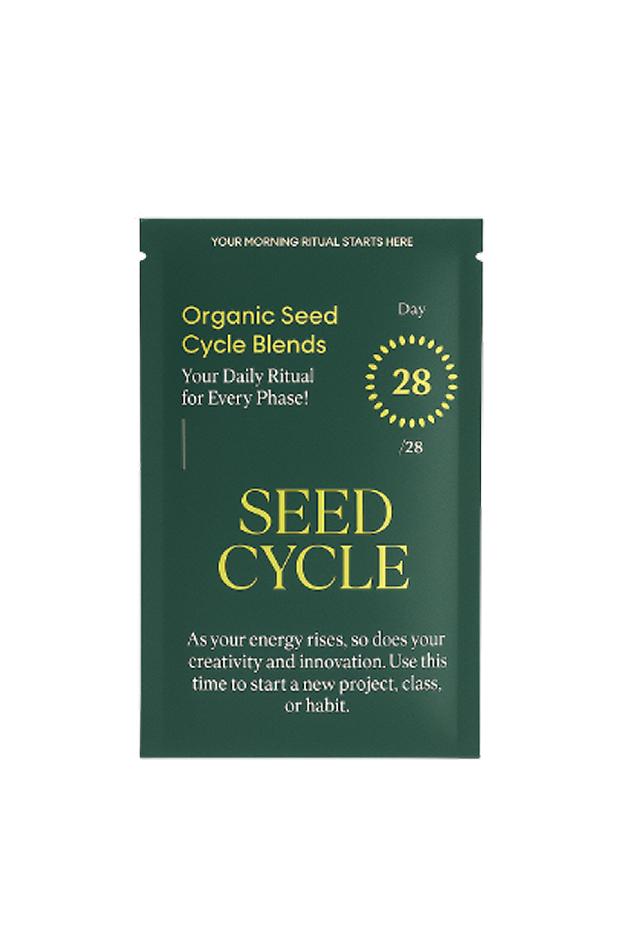 Seed Cycle Kit packaging – eco-friendly recyclable box containing 28-day supply of organic seed blends for natural hormone balance and PMS relief